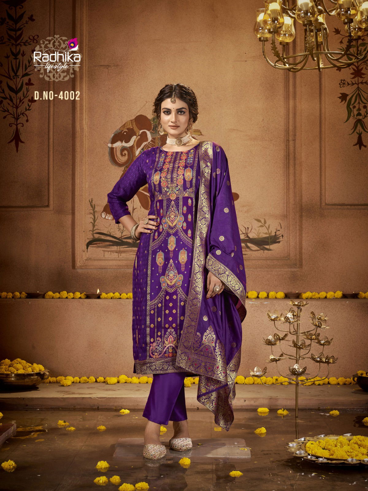 Radhika Banarasi Vol 4 Dola Silk Readymade Suits Catalog
